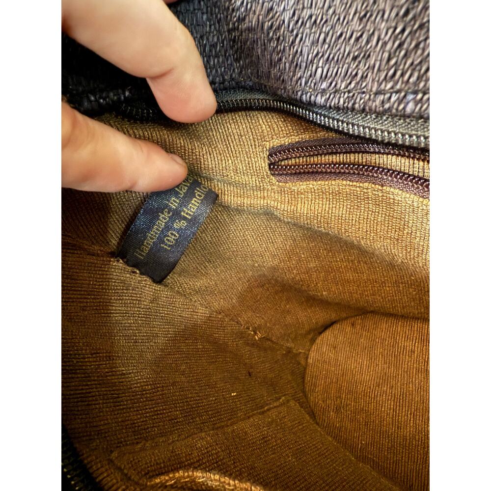 Artisan Made Wooden Handled Abstract Purse - Picture 2 of 6